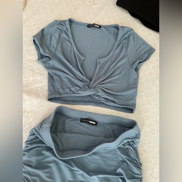 Fashion Nova - In a Ruche Skirt Set in Blue (XS) - Picture 2 of 4